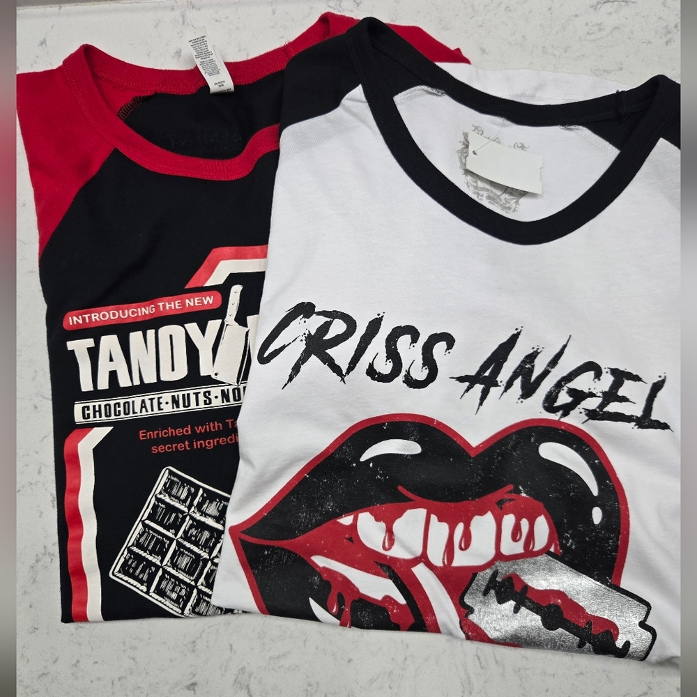 Criss Angel Baseball T (Oversized Mens Xl) Tandy Baseball T (Fitted Woman L)